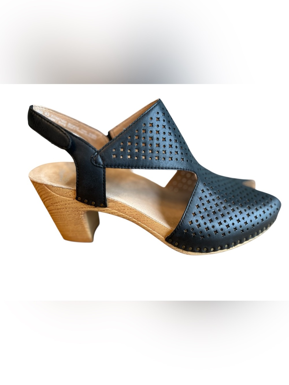 WORN ONCE - Dansko Teagan Women's Black Perforated Slingback Heel, Size 42 (12)